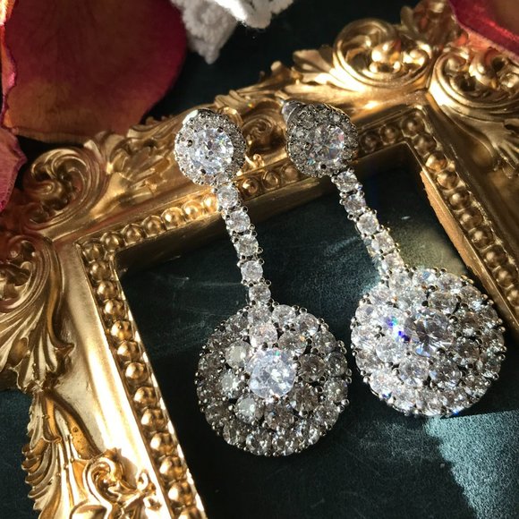 Bridal Earrings NEW, NEVER WORN - Picture 3 of 3